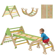 Gioco per Bambini 8 in 1 con Triangolo. Parete Liscia e Arco. in Legno di Pioppo e Pino. 191.5x74.5x63 cm