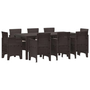 Set da Pranzo per Giardino 9 pcs Marrone Polipropilene 3378578