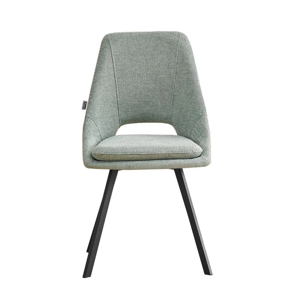 Set 2 sedie con cuscino imbottito tessuto verde Blauss