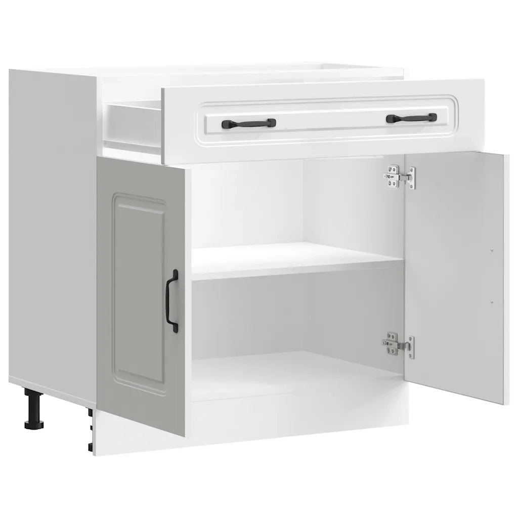 Base da Cucina-Mobile Base da Cucina Kalmar Bianco in Legno Multistrato 367562