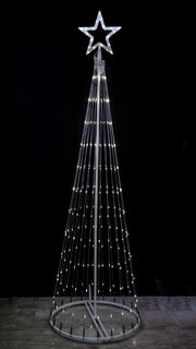 ALBERO 3D 262 MICROLED CM.200 H GHIACCIO CON PUNTALE A STELLA