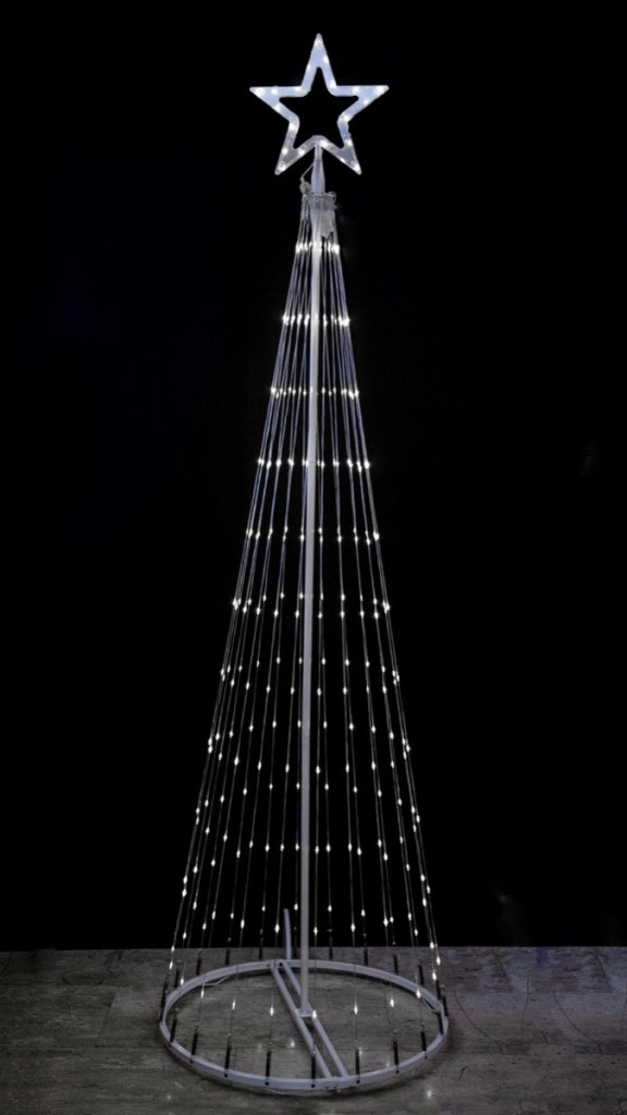 ALBERO 3D 262 MICROLED CM.200 H GHIACCIO CON PUNTALE A STELLA