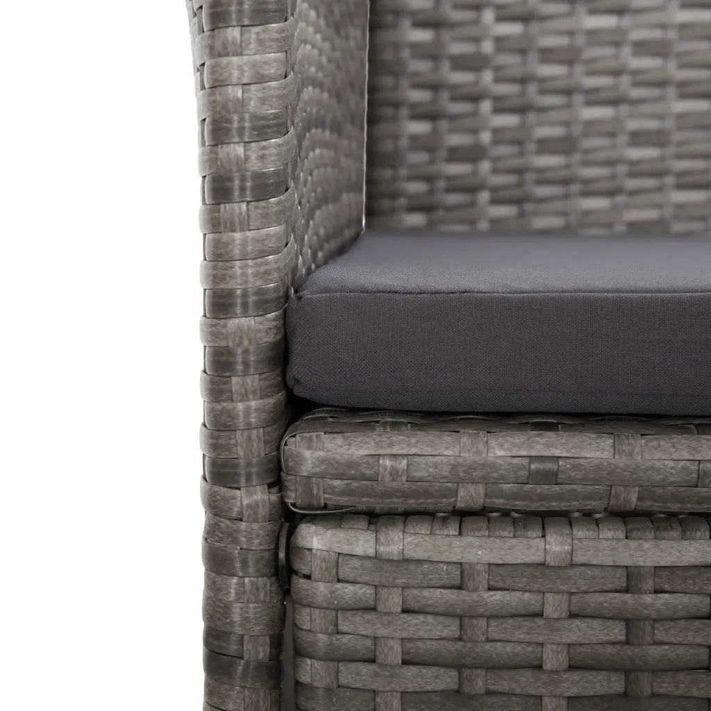 Sedie da Giardino Reclinabili 2 pz | Sedie da Esterno e Cuscini Polyrattan Grigio