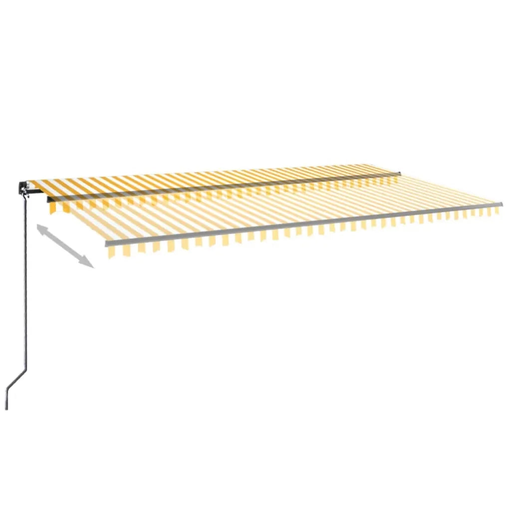 Tenda da Sole Retrattile Manuale 600x350 cm Gialla e Bianca cod mxl 43773
