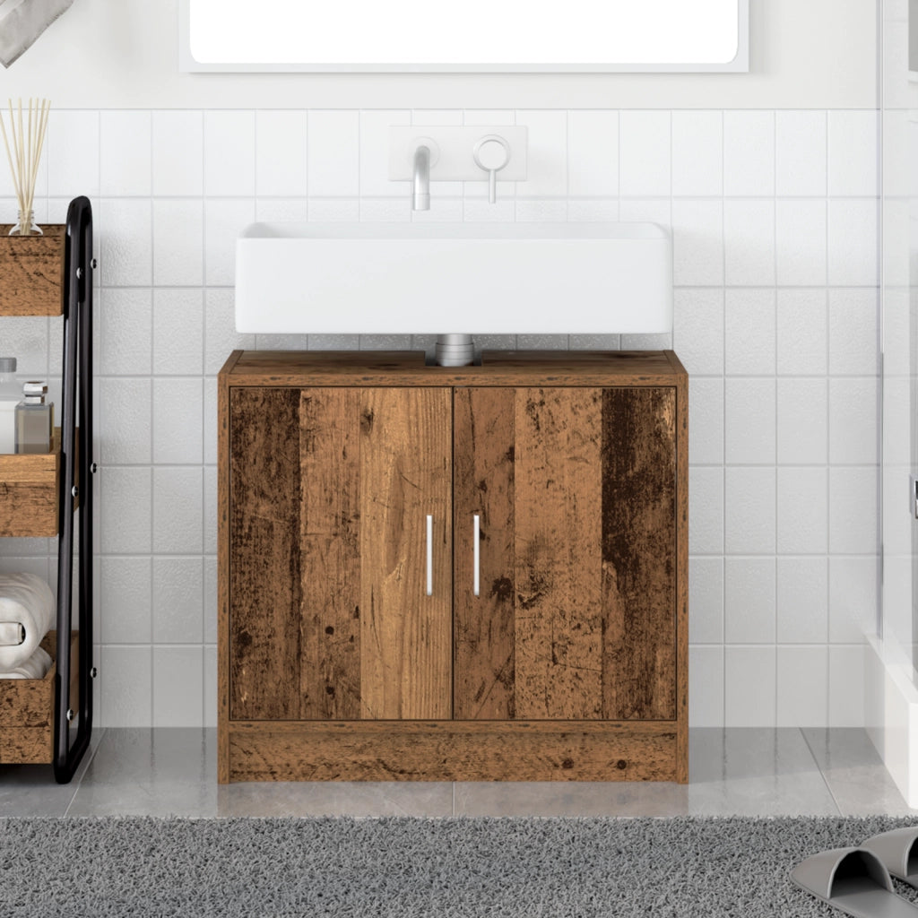 Mobile per Lavabo Legno Invecchiato 63x29x55 cm Legno Ingegnerizzato