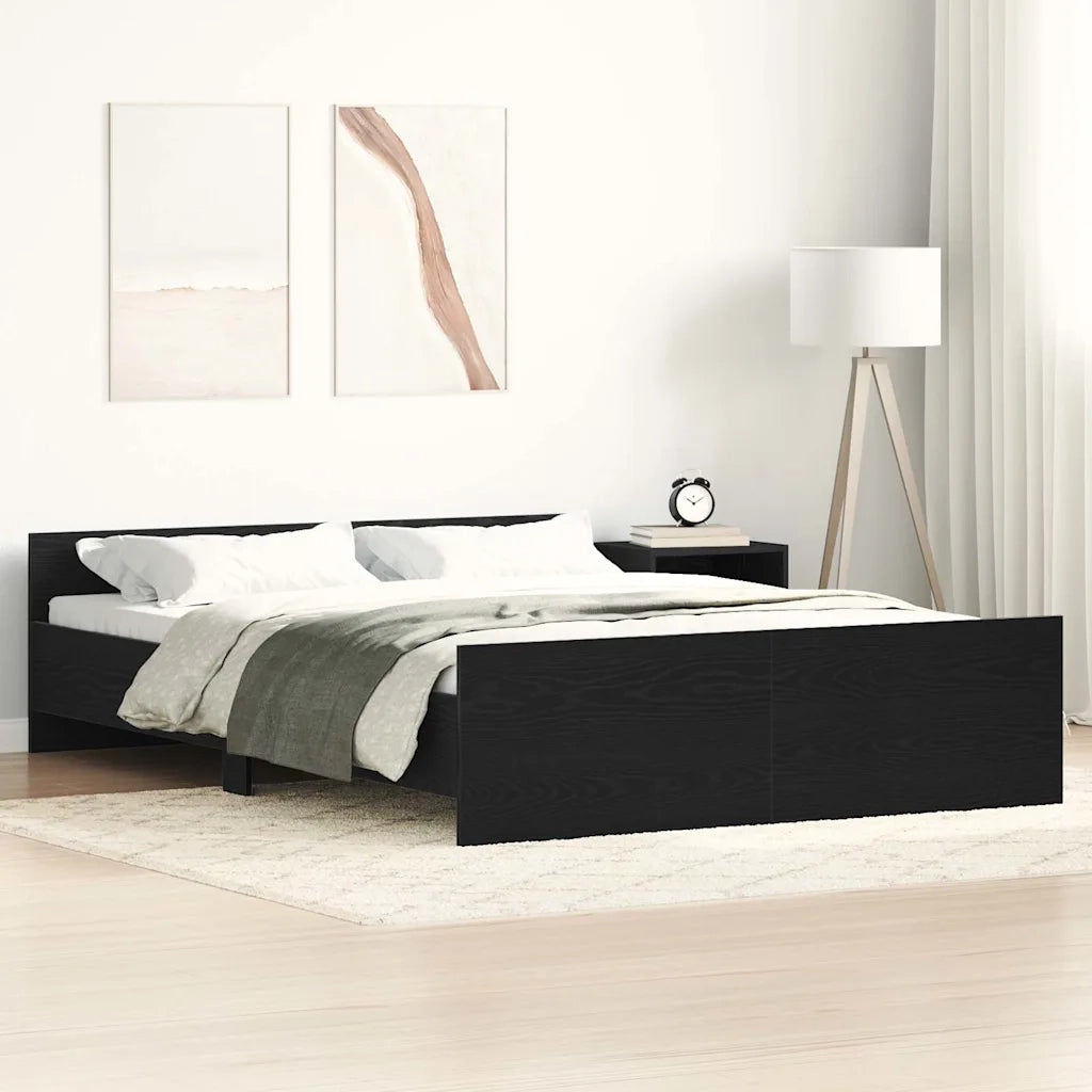 Giroletto senza Materasso Rovere Nero 135x190 cm Truciolato