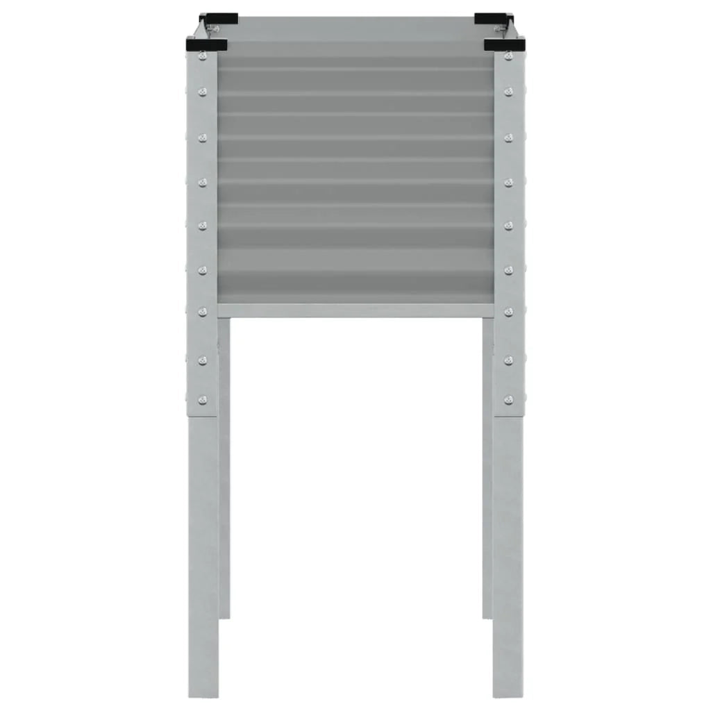 Fioriera rialzata per piante e fiori terrazza giardino 45 x 45 x 88 cm acciaio grigio 02_0037614