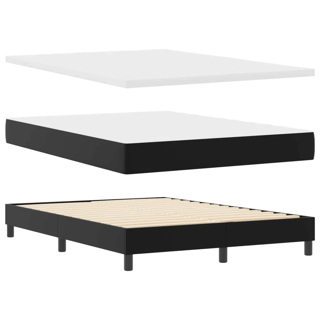 Letto a molle con materasso Nero 160 x 200 cm Pelle sintetica 3339056