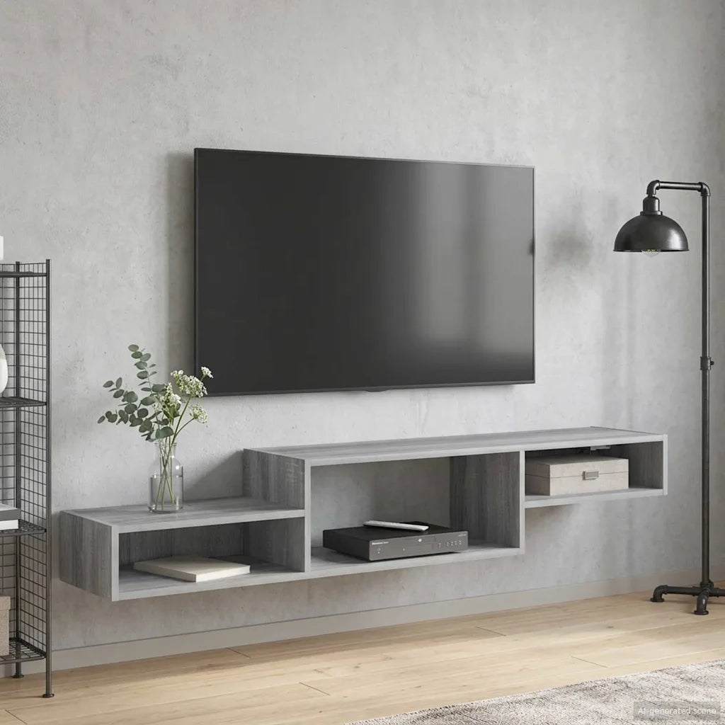 Mobile TV da Parete A parete Sonoma grigio 150 x 28 x 26 cm