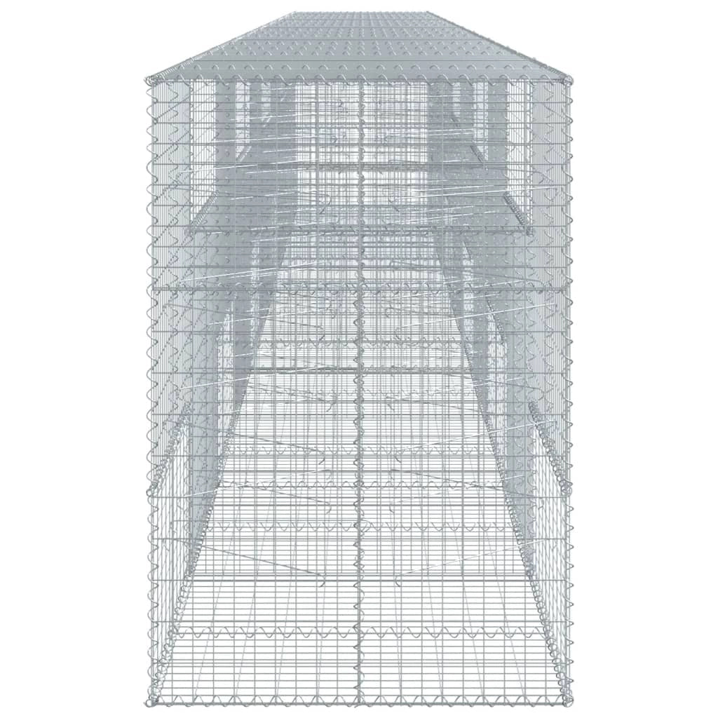 Gabbione recinto a gabbia muro di contenimento con coperchio 1000 x 100 x 150 cm ferro zincato argento 02_0040112