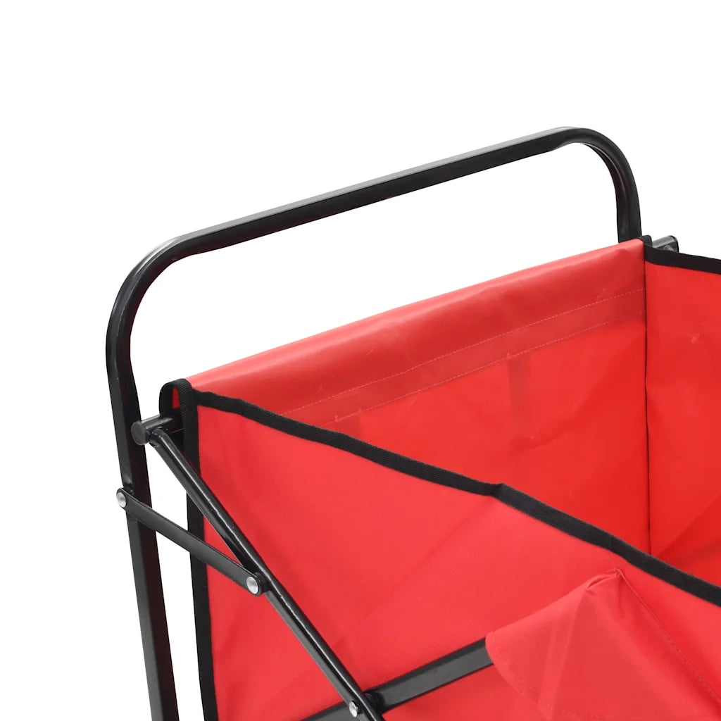 Carrello Pieghevole a Mano in Acciaio Rosso