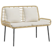 Panchina da Giardino | Panca da Giardino Marrone e Crema polyrattan