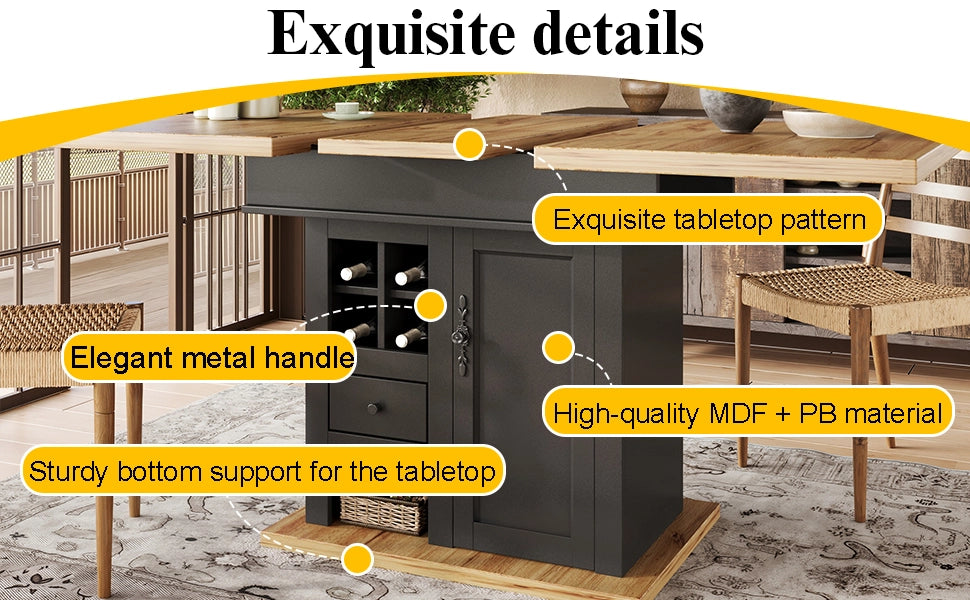 Tavolo da Pranzo Allungabile con Vino e Cassetti ¨C Xylo ¨C 110-140x80 cm, 4-6 Persone