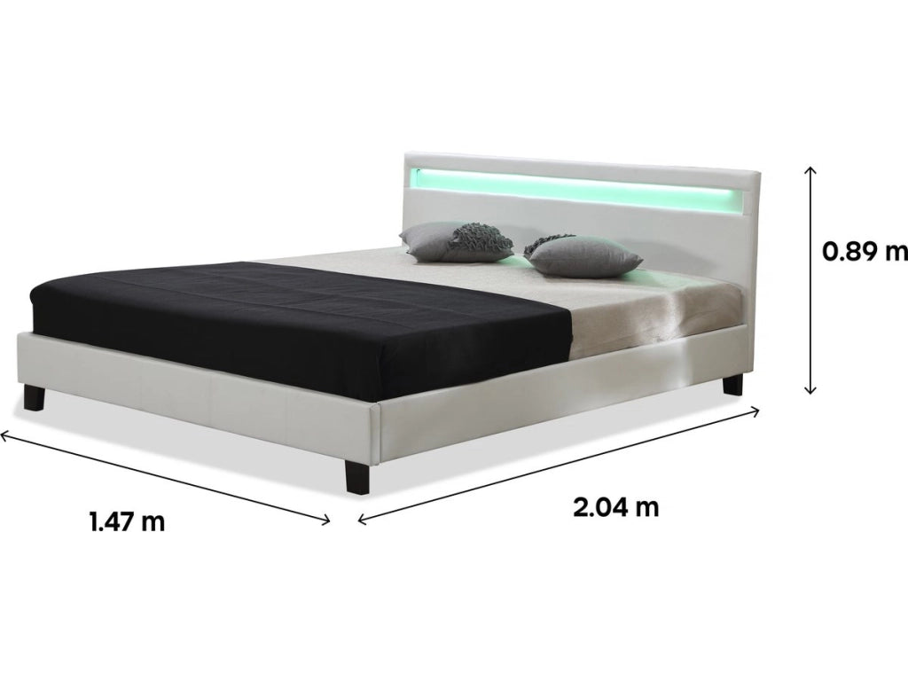 Letto con led "Maria" - 160 x 200 cm - Bianco
