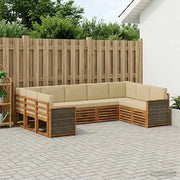 Set divano sezionale con cuscino 7 pcs Naturale