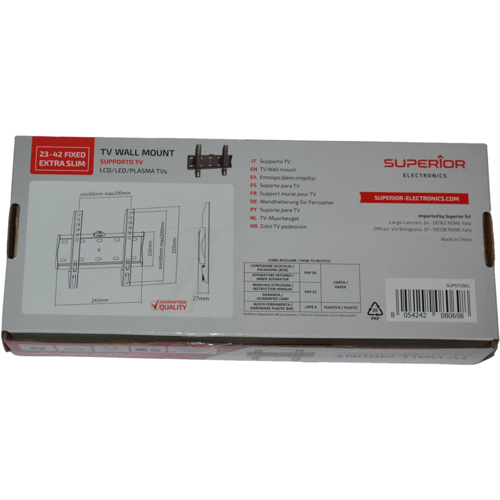 SUPPORTO TV SUPER. FISSO 23-42"