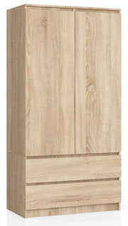 Armadio AKORD S90 Sonoma Quercia 90 cm 2 ante 2 cassetti 90x51x180 cm