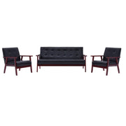 Set di Divani 3 pz Nero in Similpelle cod mxl 13769