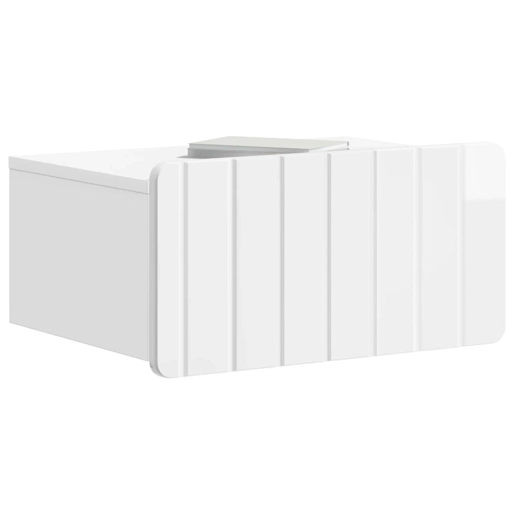 Mobiletto da notte a muro 2 pcs Bianco Lucido 49 x 34,5 x 24 cm