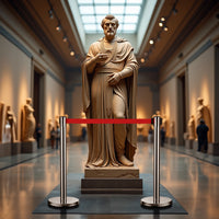 Colonnine tendinastro 320 x 70 x 900 mm, Set 2 paletti delimitatori in acciaio inox con nastro rosso