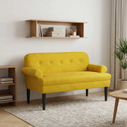 Loveseat con bottoni imbottiti Giallo 120 x 66 x 78 cm Velluto 42041835