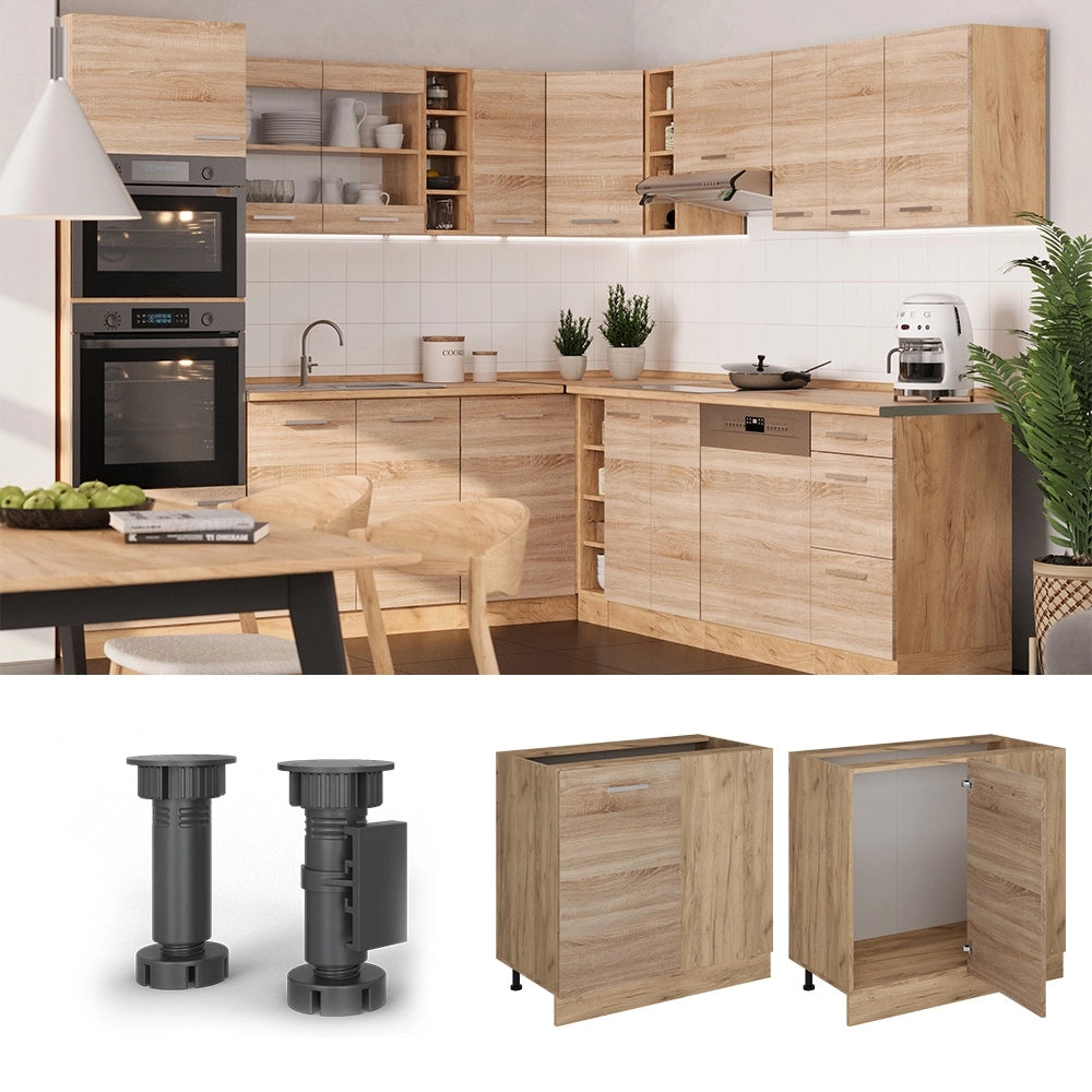 Mobile ad angolo cucina R-Line Sonoma/Rovere dorato 86 cm senza piano di lavoro Vicco