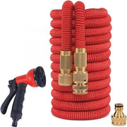 75m Tubo Idrosofistico - Connettori in Rame - 8 Modelli Sparatore a Pistola - Alta Pressione - Gomma Interno Rosso