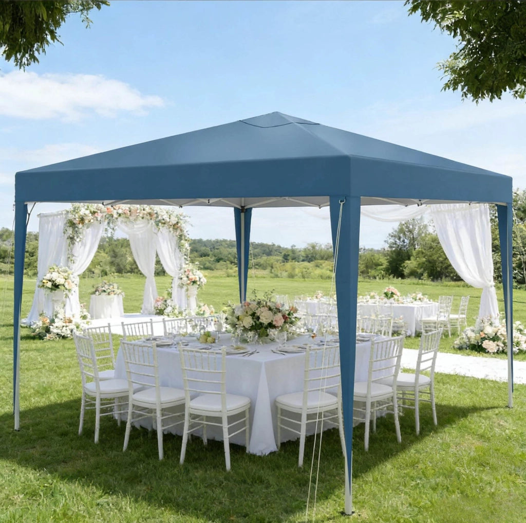 Gazebo pieghevole 3x3 m blu con altezza regolabile
