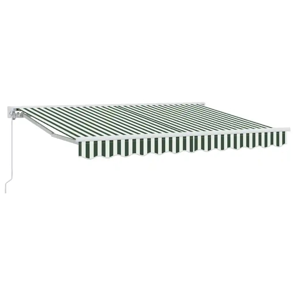 Tenda Retrattile Verde e Bianco 300x200 cm Tessuto 3329613