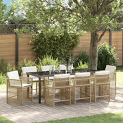 Set da Pranzo per Giardino 9 pcs Beige polyrattan 3380788