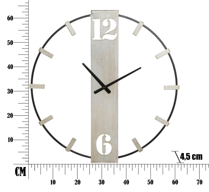 Orologio da Muro Argentoy 61x4,5x63 cm in Ferro Nero e Argento