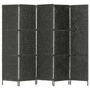 Parete divisoria divisorio mobile decorativo 5 pannelli nero 193x160 cm giacinto d'acqua 0802080