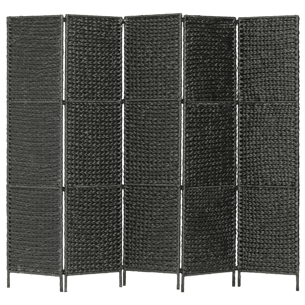 Parete divisoria divisorio mobile decorativo 5 pannelli nero 193x160 cm giacinto d'acqua 0802080