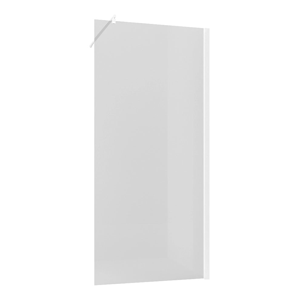 Parete doccia walk-in 77,3 cm  cristallo trasparente 6mm profilo bianco Klug