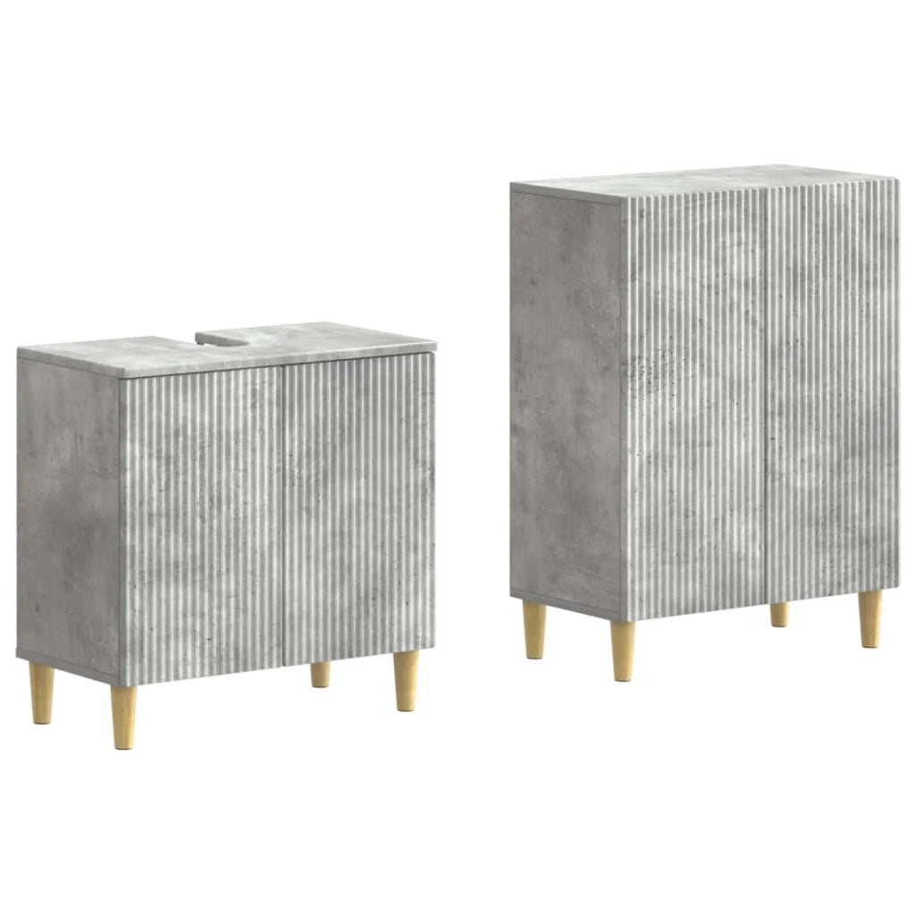 Set di Armadi da Bagno da 2 Pezzi ARNHEM Grigio Cemento 3417606