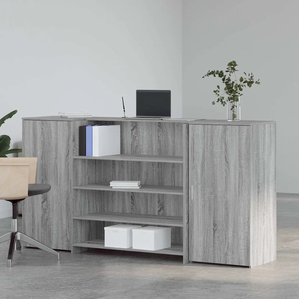 Banco Reception Grigio Sonoma 200x50x103,5 cm Legno Multistrato 3324183