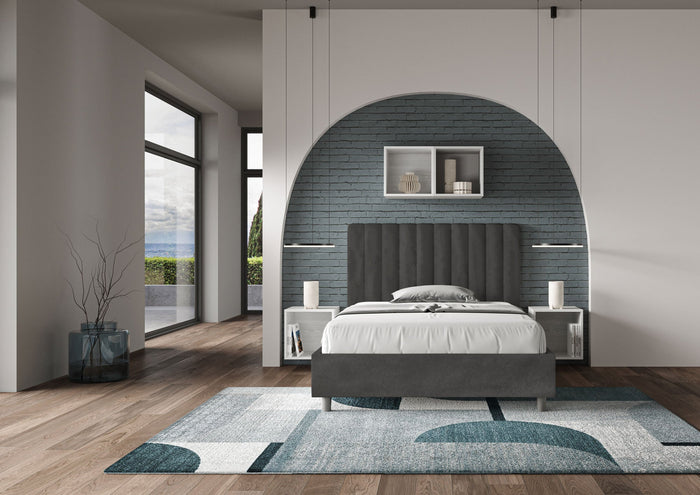 Letto 1 Piazza e Mezzo 120x190 cm Senza Rete Agueda Grigio