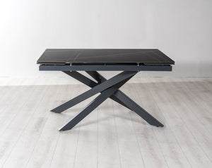 Tavolo Allungabile 80x140/200x76 cm in Ceramica Marmo Ares Nero