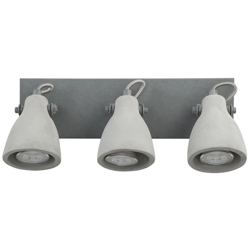 Lampada da Parete 3 Luci Grigio Cemento Industriale stile moderno