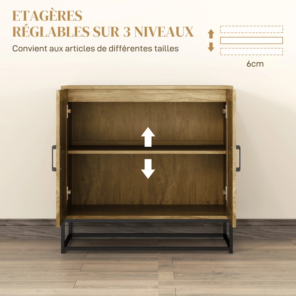 Buffet armadio 2 ante ¨C zephmum ¨C legno naturale 80x40x78 cm