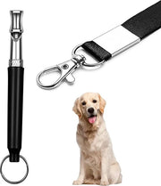 Flauto per cani - Flauto per cani professionale 1-pack con frequenza regolabile, con cavo, per fermare il abbaiare del cane dei vicini - nero