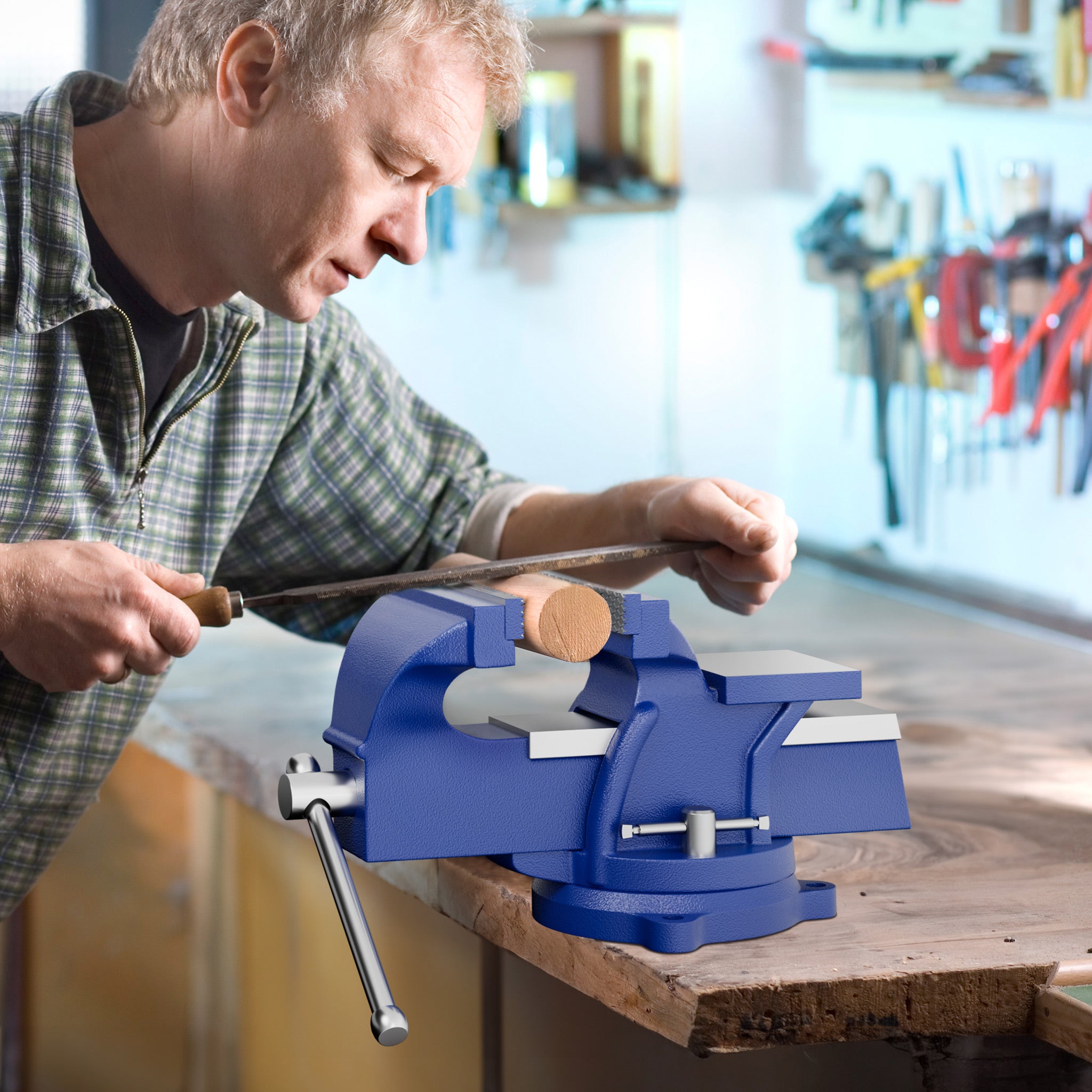 Morsa da banco Light Duty 100mm con incudine e ganascia di serraggio per sollecitazioni leggere