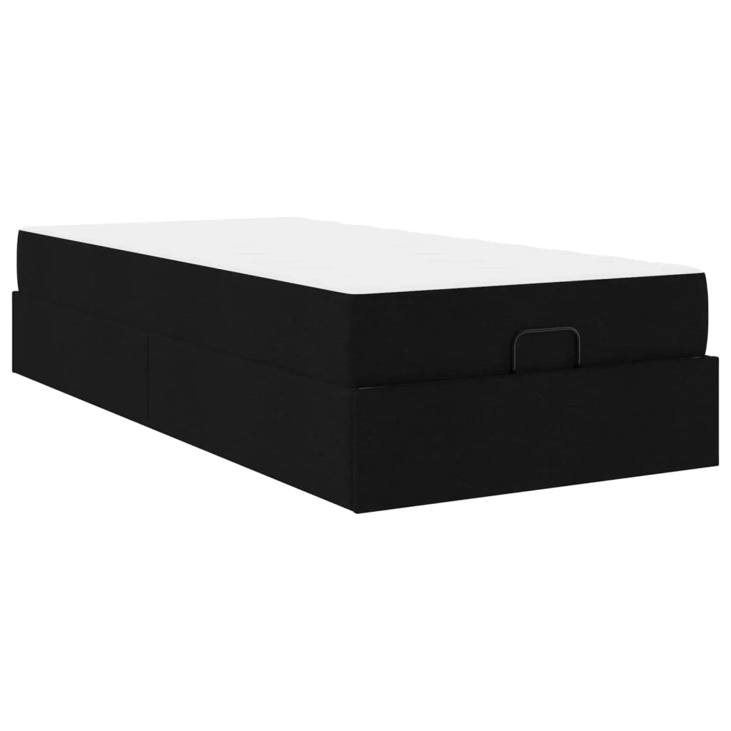 Struttura letto con materasso con materasso 2 pcs Nero Tessuto