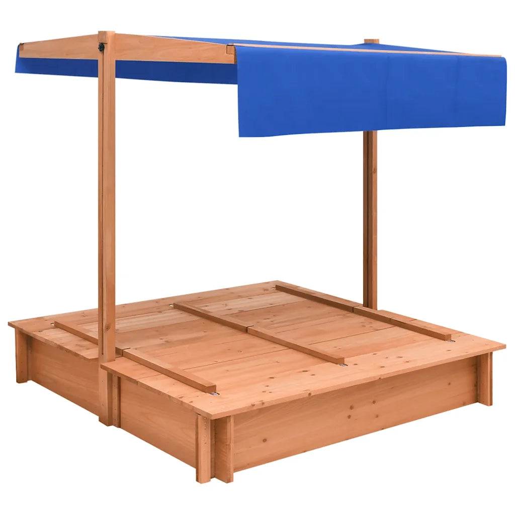 Sabbiera con Tetto in Legno di Abete 112x112x112 cm 316474