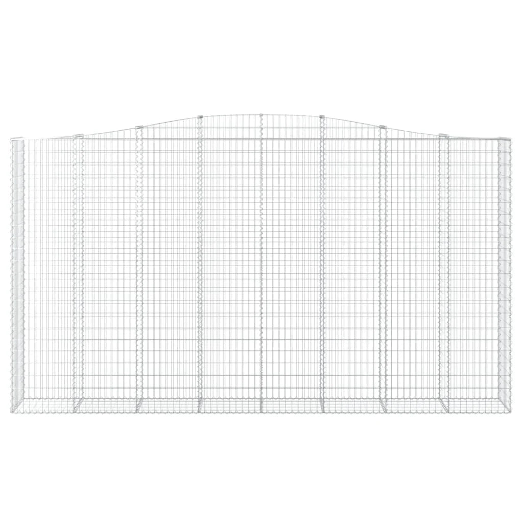 Set di 2 gabbioni ad arco per recinzione gabbia o muro di contenimento 400 x 50 x 220/240 cm ferro zincato argento 02_0041411