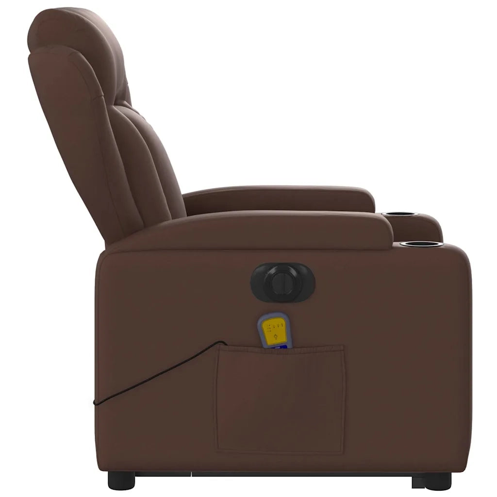 Poltrona Alzapersona Elettrica Reclinabile Marrone Similpelle 3204567