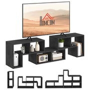 Mobile TV Modulabile 75' ¨C zephmum ¨C Legno Nero 134-180x30.5x44 cm