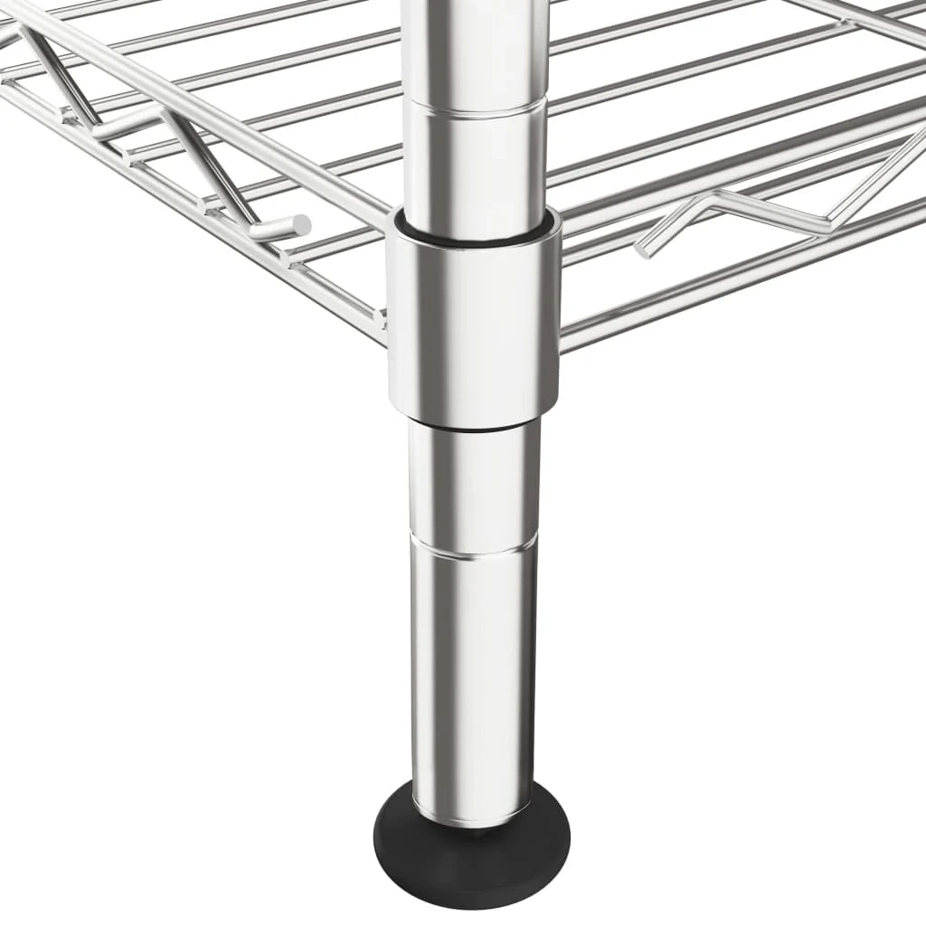 Scaffale portaoggetti a 5 ripiani 90 x 35 x 180 cm Cromato 250 kg Argento 02_0045695