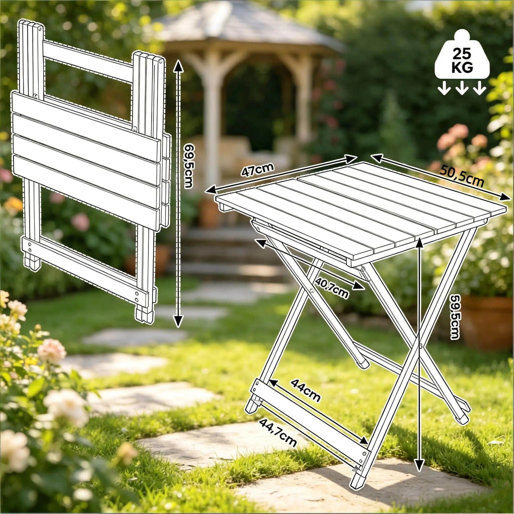 Tavolo pieghevole da campeggio in alluminio nero 50,5x46,5x60 cm portatile con piedini antiscivolo