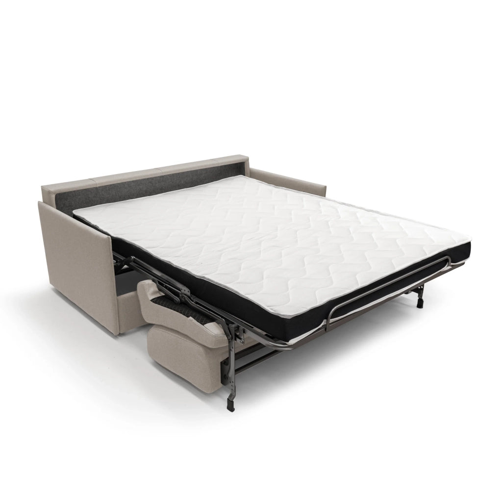 Evans Divano letto matrimoniale in tessuto impermeabile T13 169 cm (mat. 140x197) panna